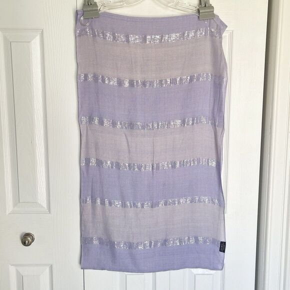 RISING TIDE Infinity Scarf Purple Striped Shiny - Picture 10 of 13
